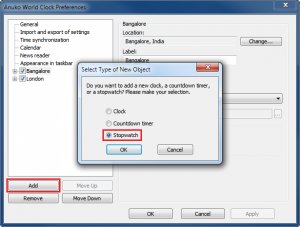 Creating a stopwatch using World Clock Preferences