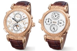 The Grandmaster Chime's two faces, the time face and the calendar face. Source: Patek Philippe